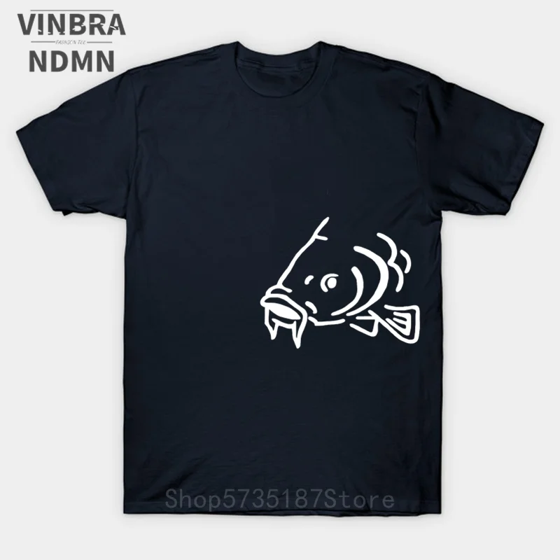 Divertente Pesca Per Il Tempo Libero T Shirt Uomo Koi Carp Fish Side Print T-Shirt Fisherman Sports Shirt Streetwear Koi Fish Harajuku Tee Shirt