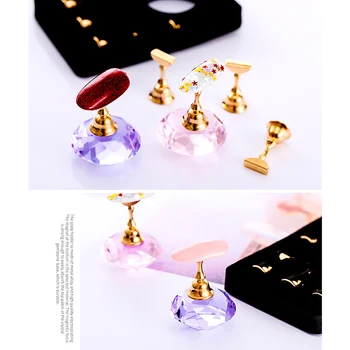 

New Hot Nail Art Display Stand Practice Training False Nail Tips Holder Magnetic Manicure Set SMR88