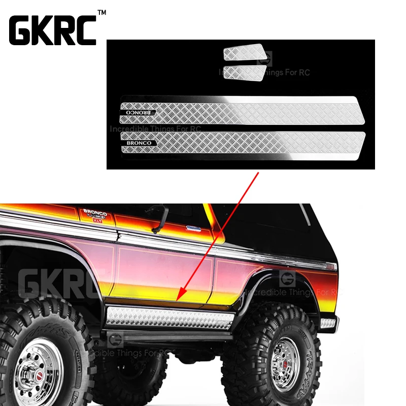 Боковая юбка из нержавеющей стали с защитой от царапин для 1/10 Rc Crawler Trx4 T4 Ford Bronco
