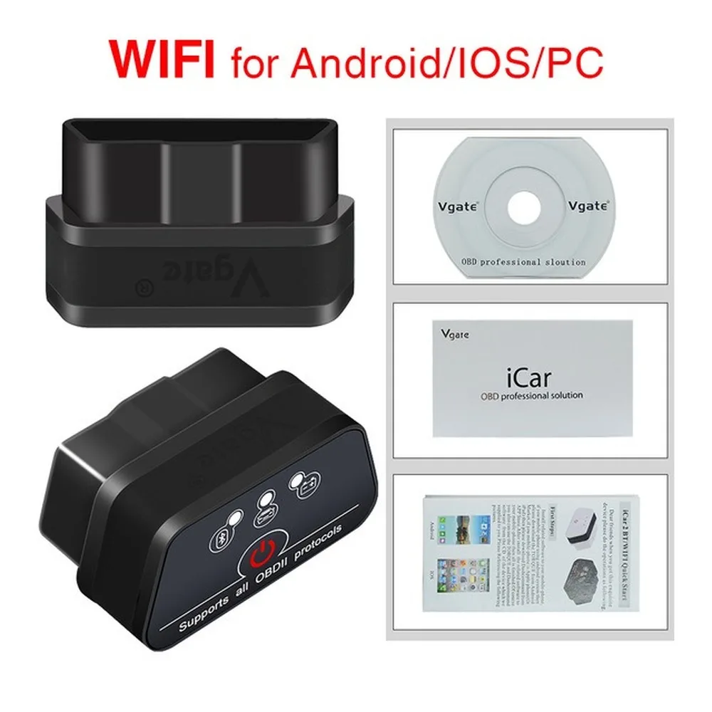 OBD 2 OBD2 iCar Elm 327 Bluetooth Wi Fi адаптер автомобильный диагностический инструмент сканер