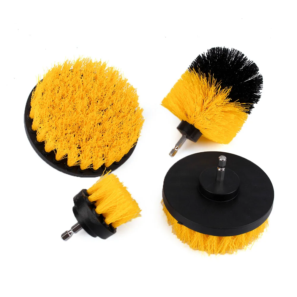 4 шт. 1/" хвостовик Электрическая Щетка Насадка в виде щетки насадка для чистки комбинированных инструментов использование для очистки автомобильных шин ковры и т. д. набор кистей