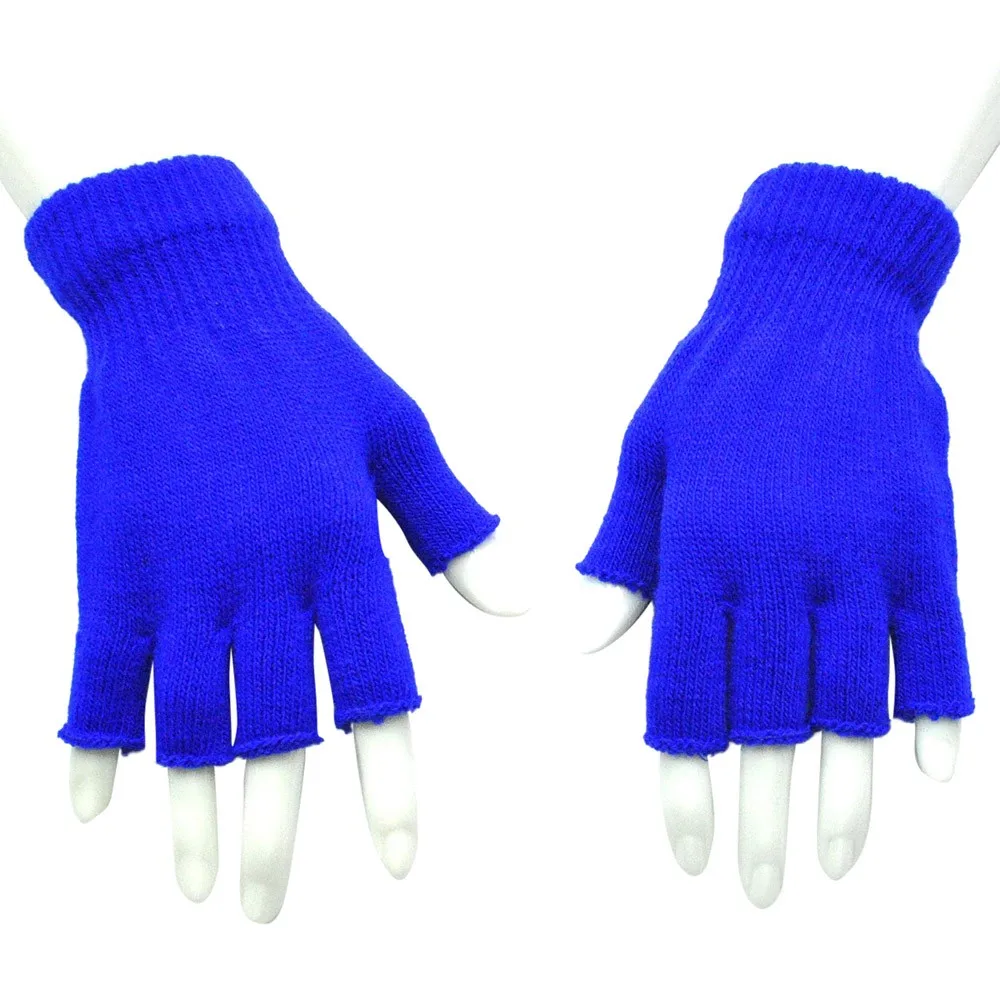 Зимние перчатки без пальцев перчатки унисекс митенки без пальцев вязаные крючком половинчатые пальцы взрослые теплые зимние