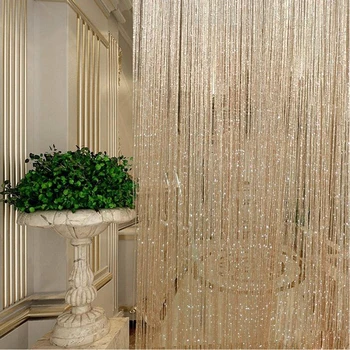 

Fly Screen String Curtains Hanging Patio Bedroom Room Divider Home Decor Fashion Luxury Window Fringe Shiny Door Wedding