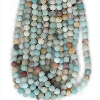 

Natural Stone Matte Amazonite Round Beads for Jewelry Making 4 6 8 10 12mm Loose Beads DIY Bracelet Necklace Findings 15" B275