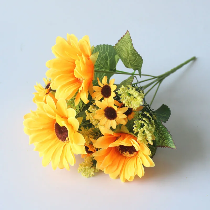 Yellow sunflower simulation flower home decoration party decoration artificial flowers silk flowers