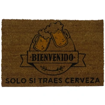 

Koko Doormats Doormat Home Entrance Original and Fun Coconut fiber with Baseman PVC non-slip, 40x60 cm. BEER