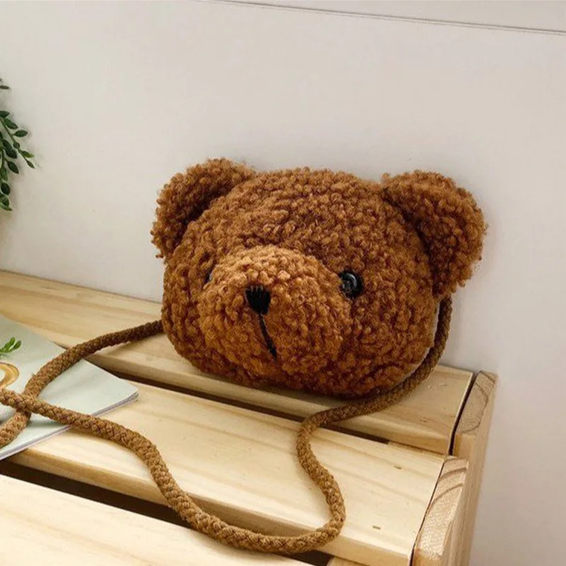 Kids Wallet Handbags Coin-Pouch Womens Purses Children Money Small Plush-Bear Girls Boys