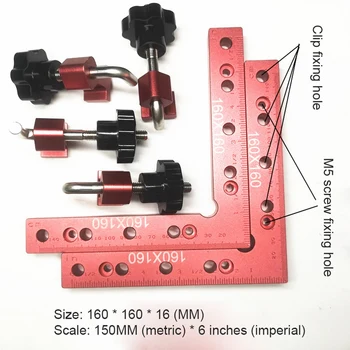 

Aluminum Square Right Angle 90 Degree L-shaped Auxiliary Fixture Positioning Panel Fixing Clip Woodworking Carpenter Tools