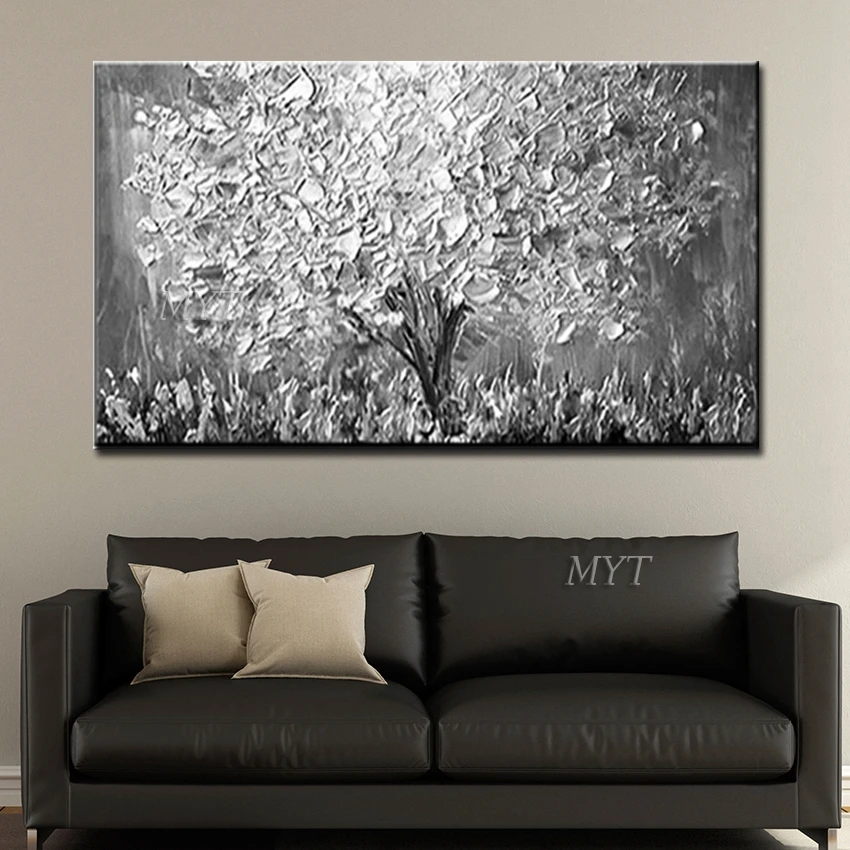 Billig Neue Handgemachte Große Moderne Leinwand Kunst Ölgemälde Messer Goldene Baum Gemälde Für Home Wohnzimmer Hotel Dekor Wand Kunst bild