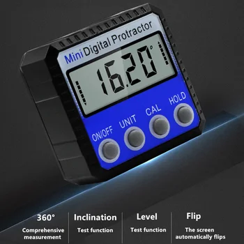 

360 Degree Mini Digital Inclinometer Level Electronic Protractor Angle Ruler Measurment Gauge Meter Finder with Magnet 2 Style