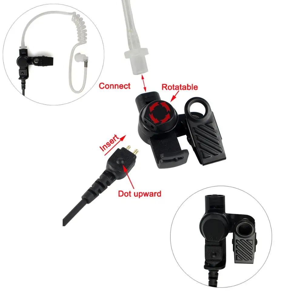 Retevis 3.5mm Audio Plug Listen/Receiver Only Surveillance Air Tube Earpiece for Motorola Two-way Radio Speaker Mic