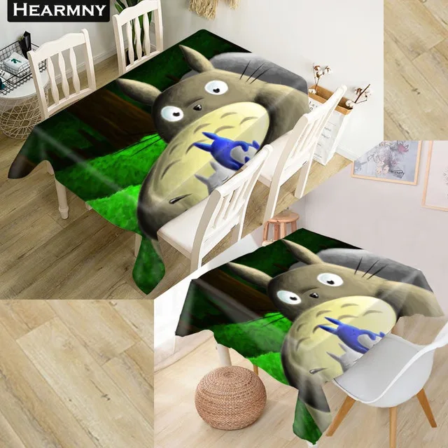 as photo 3D цифровая печать Тоторо серии мультфильм пылеотталкивающая скатерть тумбочка скатерть стол наружное декорирование скатерть - Цвет: as photo