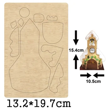 

Cute Bracket Clock Keychain Cutting Wood Dies Bell Chain Ring Wooden Die Fit Common Die Cutting Machines on the Market 2020 New