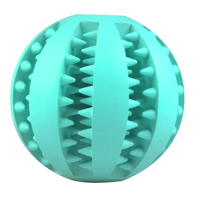 Blue Мягкая прочная игрушка для домашних животных, кошек, собак, резиновая игрушка для просачивания зубов, шлифовальный тренировочный мяч, популярный жевательный мячик для чистки зубов для щенков - Цвет: Blue