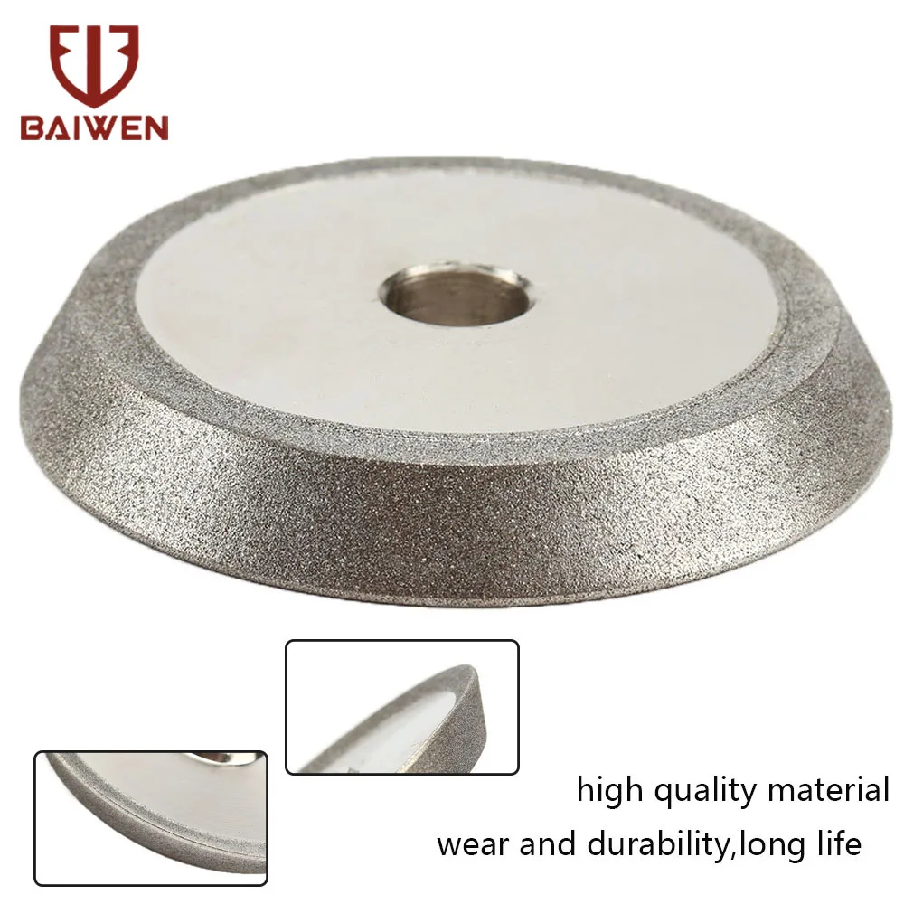 78mm Diamond Grinding Wheel Circle Sharpener Disc Dish Grinder for Carbide Metal Tungsten Steel Milling Cutter Tool 1/2'' Bore