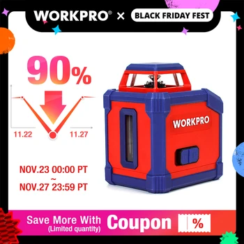 

WORKPRO 360-Degree Laser Rangefinder Laser Distance Meter Self-Leveling Line Cross Laser Level