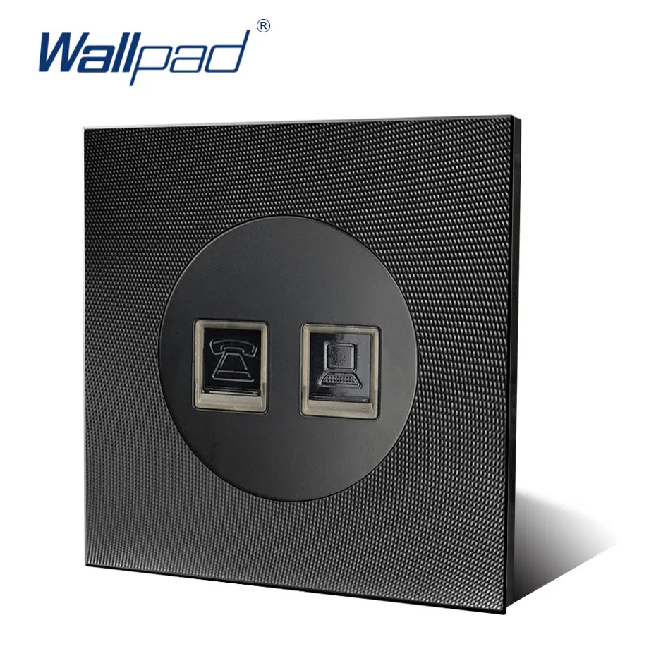 DATA and TEL Socket Ethernet RJ45 CAT6 Wallpad роскошная алюминиевая металлическая панель