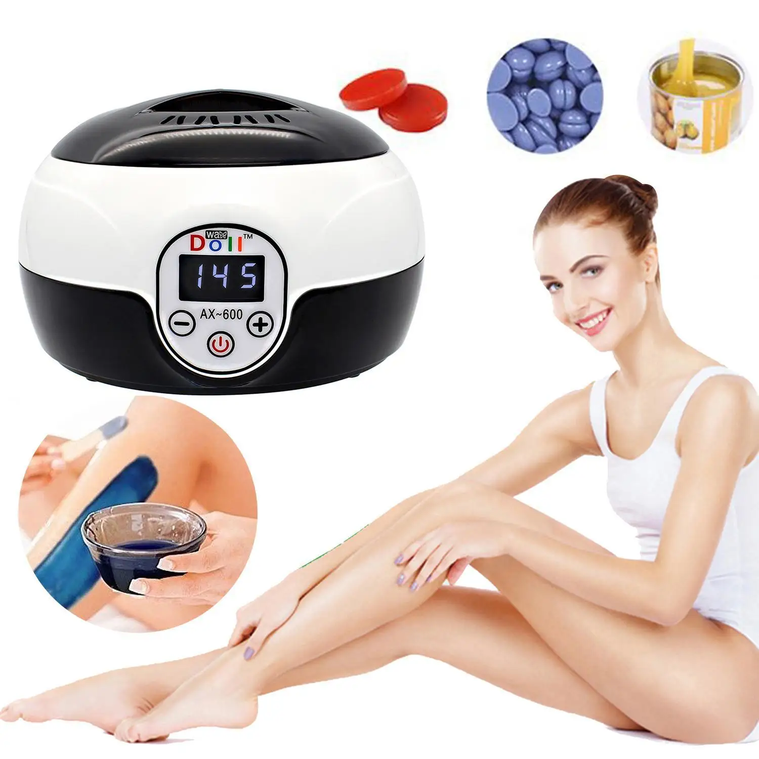 

Digital Display Multi-function Hair Removal Wax Bean Melting US/EU Wax Kit 635g Machine 500CC 120W Heater