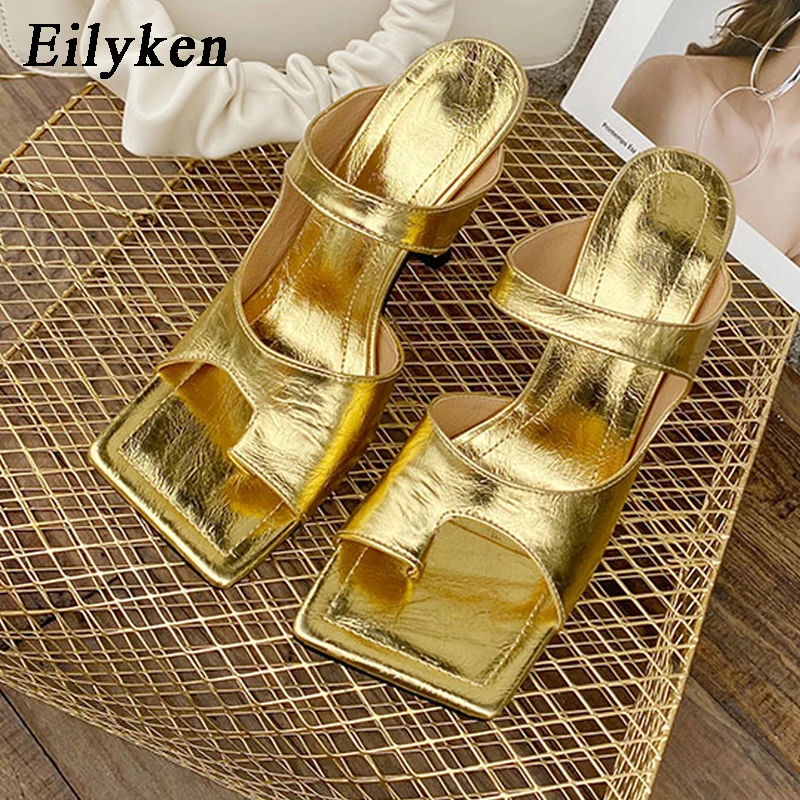 Eilyken/модные высококачественные шлепанцы Женские элегантные вьетнамки на высоком