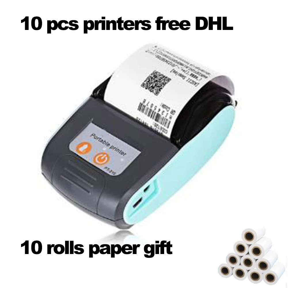 GOOJPRT 10 pcs free UPS DHL thermal printer bluetooth Receipt bill printer  fit E-Boleta PDF wireless 58MM Mini Android IOS USB