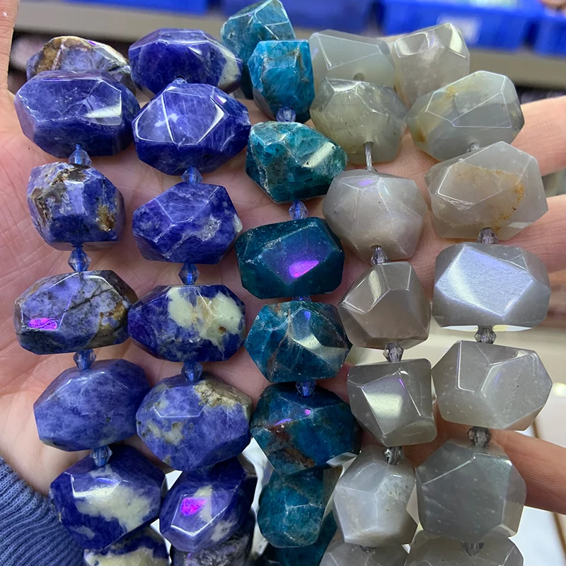 

Натуральный содалит апатит, серый лунный камень, камень, бусины 15 дюймов, Бесплатная форма, картофель, сделай сам, свободные бусины для изготовления ювелирных изделий, женские бусы, ожерелье