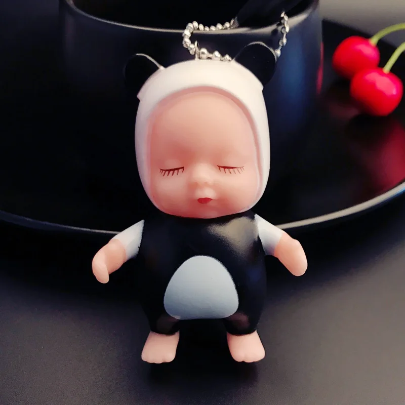 Мультяшная силиконовая Спящая кукла брелок маленькие игрушки Младенцы маленькое украшение креативная милая пара брелок сумка Подвеска