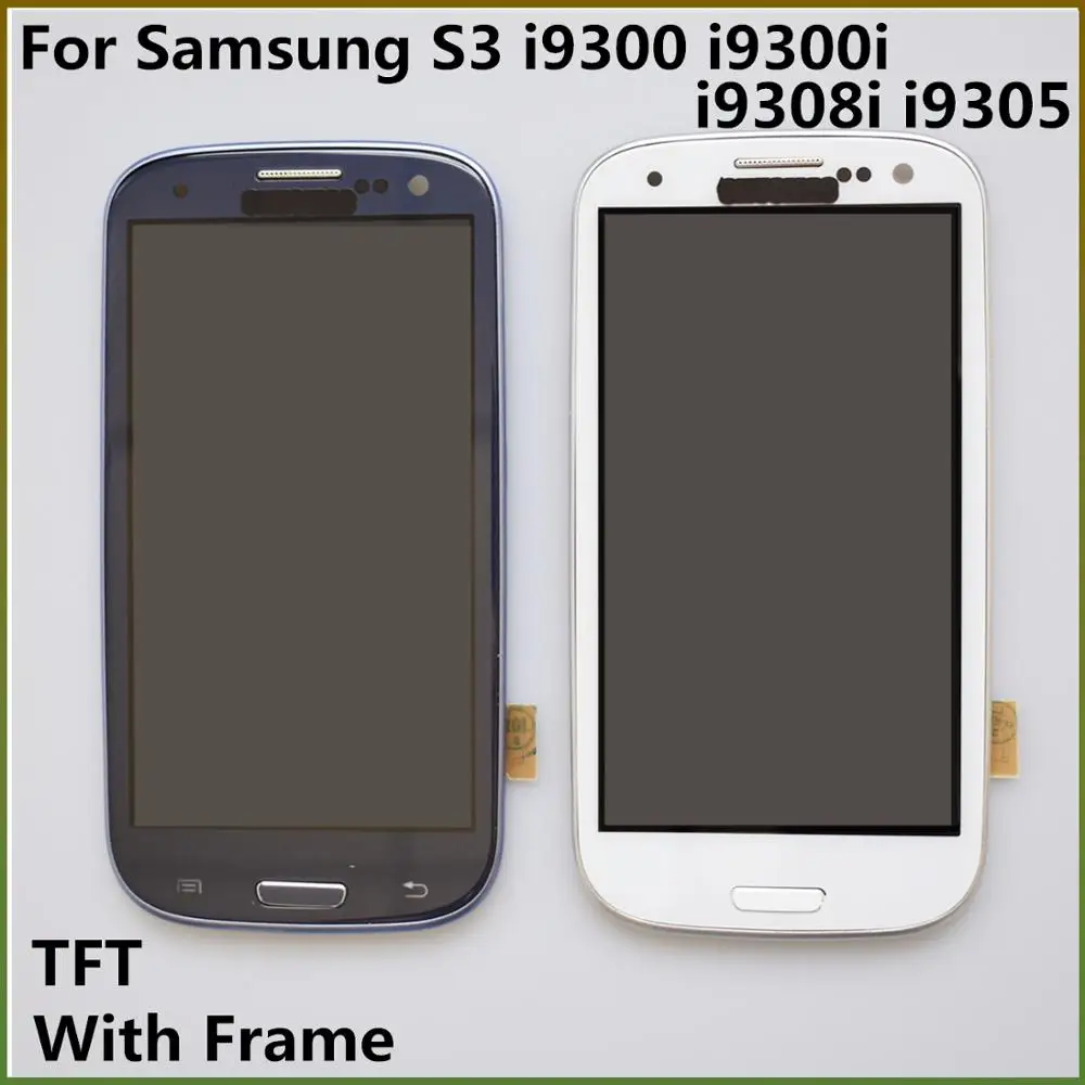 Продажа 4,8 S3 TFT font b lcd b font дисплей font b lcd b font кодирующий преобразователь сенсорного экрана в сборе с рамкой зарядки для samsung Galaxy S3 i9300 i9300i i9308i i9305