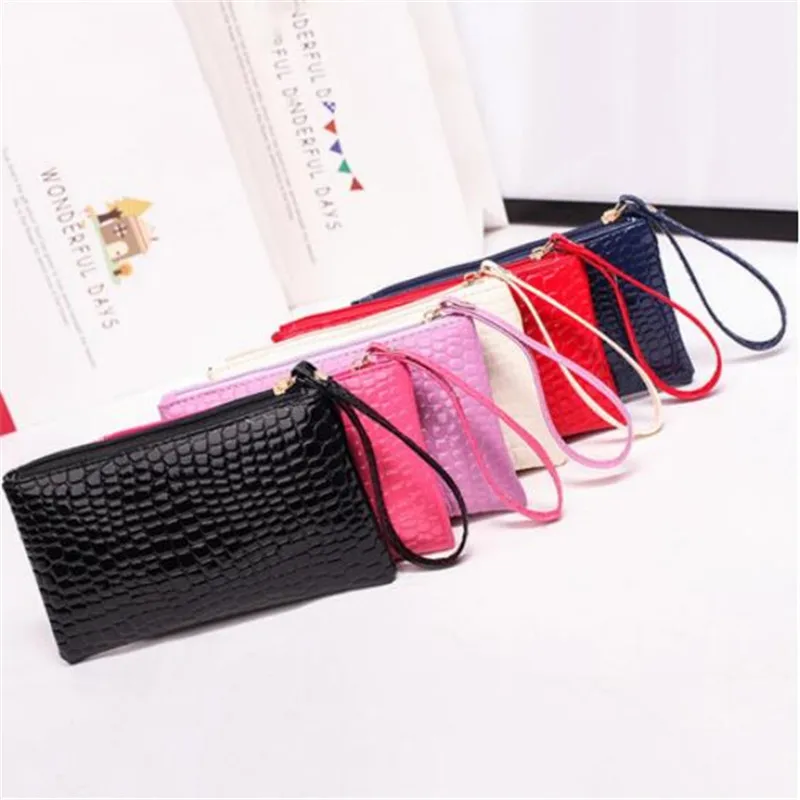Waterproof Coin Purse PU Leather Bag for Women Fashion Cell Phone Pocket Small Pouch Pure Color Wallet Ladies Clutch Tote coin purse women wallet coin wallet change bag