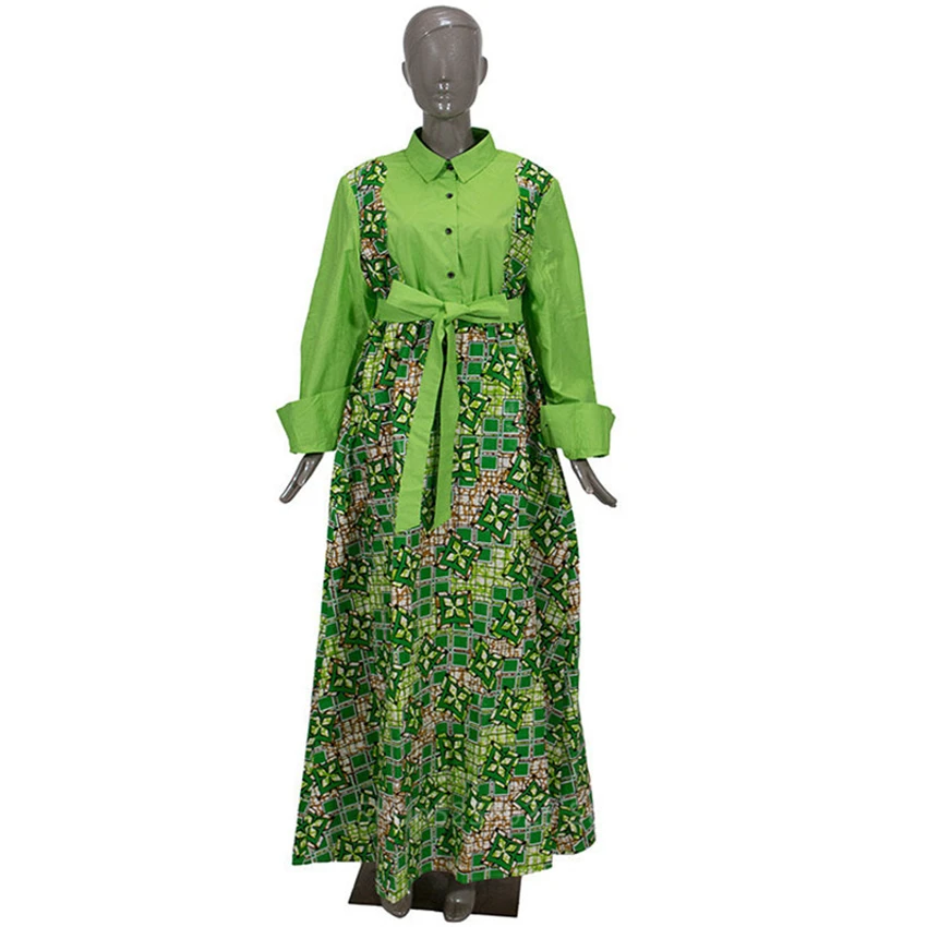 Африканские платья для женщин Дашики хлопок воск печати плюс размер длинное платье традиционная одежда женская одежда рубашка в африканском стиле Вечерние
