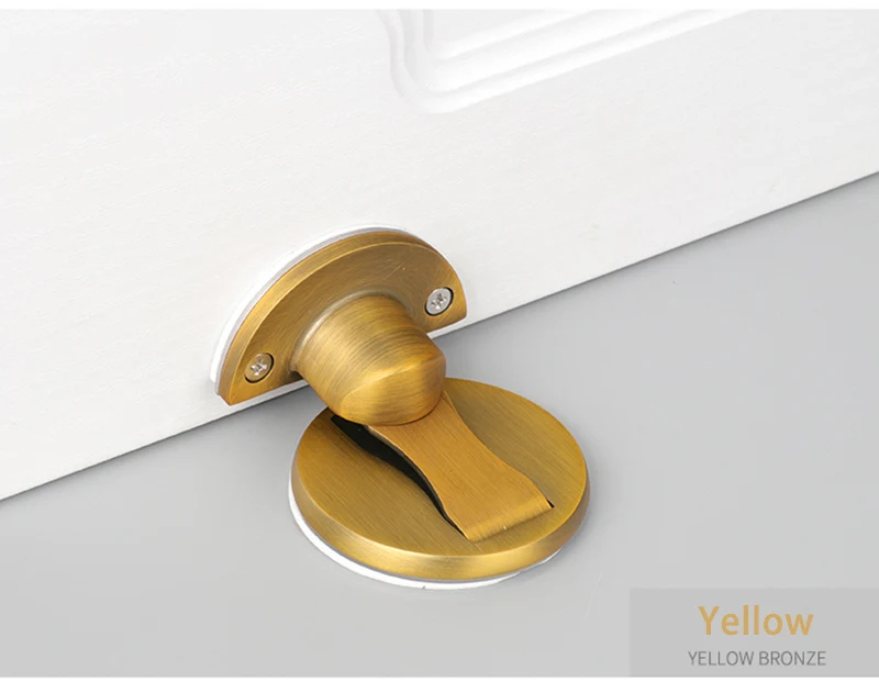 Yellow Bronze NAIERDI магнитный дверной ограничитель 304 из нержавеющей стали магнитный дверной ограничитель скрытый фиксатор для пола дверной ограничитель для туалетной мебели - Цвет: Yellow Bronze