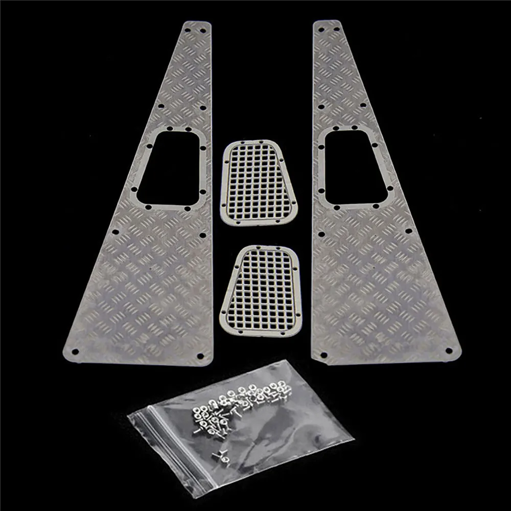 Stainless Steel Hood Skid Plate Set for Traxxas TRX4 Land Rover Defender W016 RC Model Car Upgrade Parts Toy Accessories