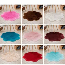 Мягкий коврик из искусственной овечьей шерсти для детской комнаты, спальни, длинный пушистый ковер, мохнатый ковер в форме цветка сливы, меховой ковер