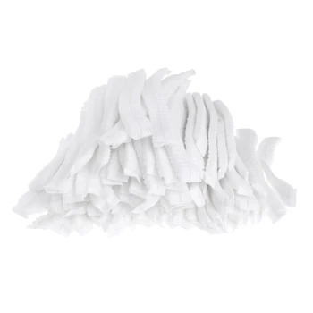 

500 Pcs Disposable Non-Woven Cap White Dust-Proof Strip Hat Daily Necessities Protection Cap Mushroom Cap