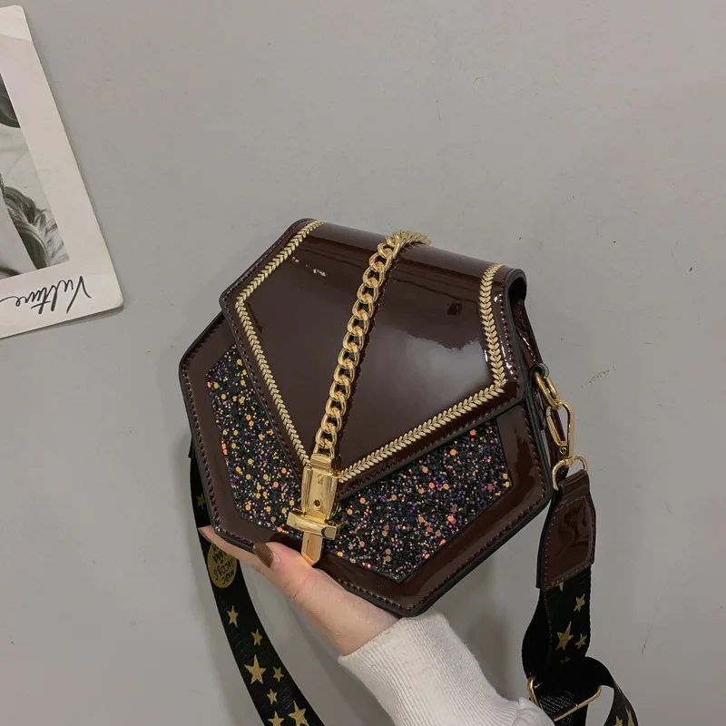 

2019 New Style Fashion Korean-style Crossbody/shoulder Bag Chain Sequin Tassels Square Sling Bag INS Bag Women's CHIC Versatile