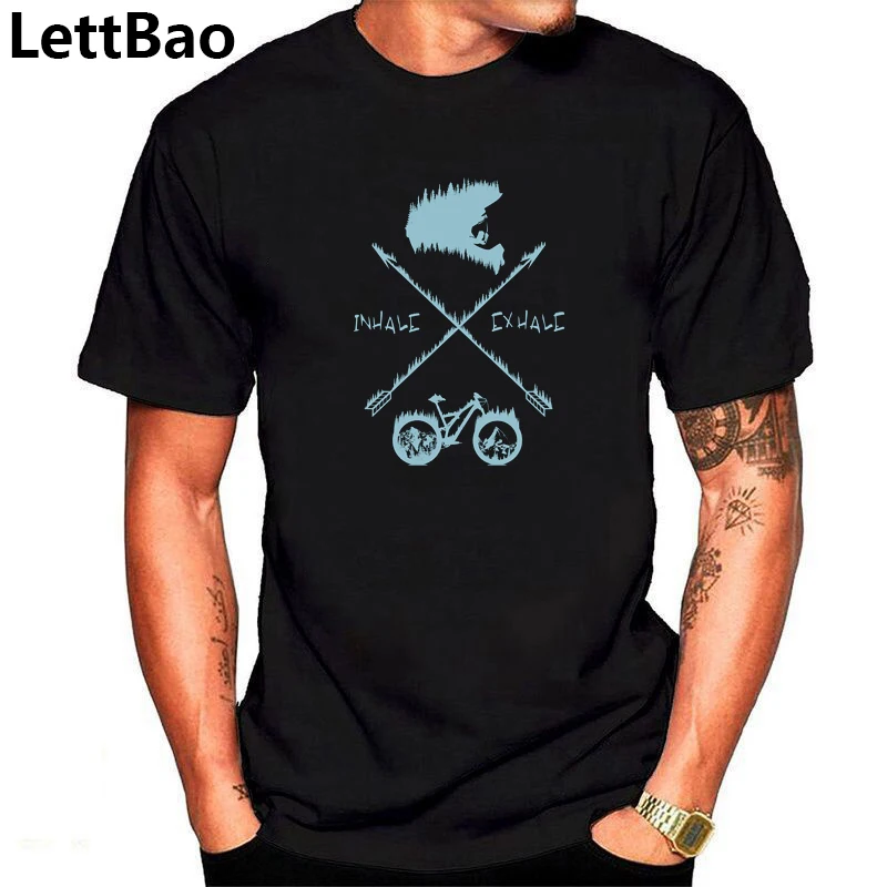 Mens T Shirts Fashion 2019 Men T Shirt Cotton Short Sleeve Men Fashion Shirt Tops Tees Men's Inhale Exhale T-Shirt