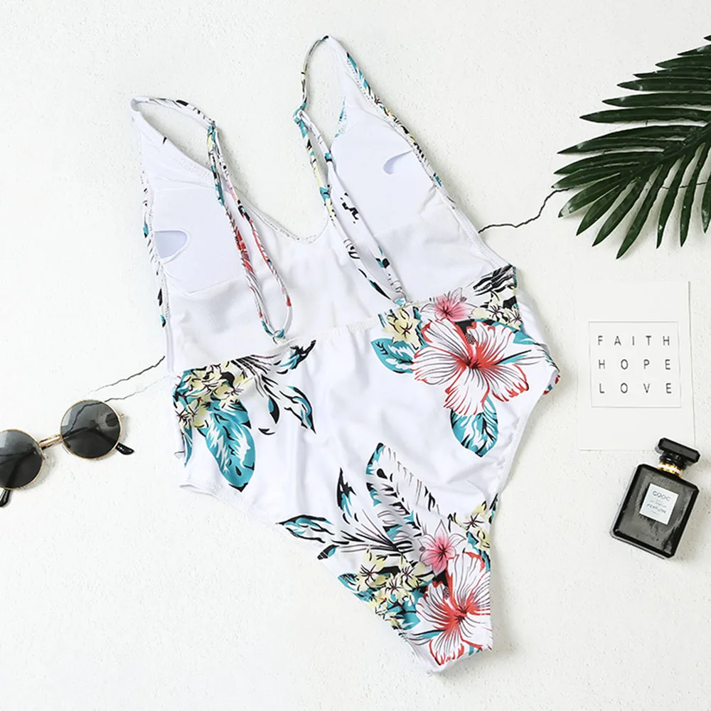 Женский купальник с цветочным принтом Mayo Maillot De Bain Femme сексуальный цельный
