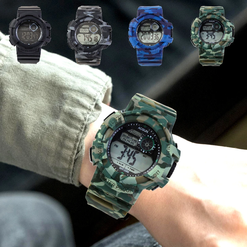 Tanglv Men Watch Camouflage Military 30m Waterproof Wristwatch Led Clock Outdoor Sport Watch Reloj Para Hombre Fashion Watches Digital Watches Aliexpress