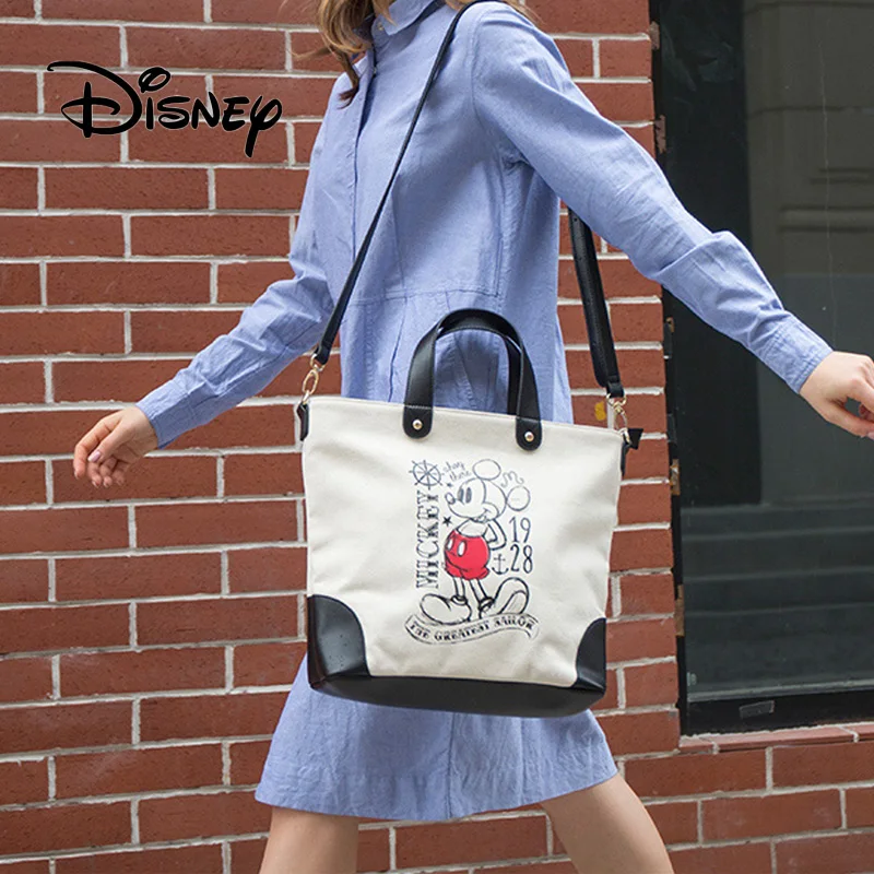 Сумки для девочек Disney 2020 Женская Студенческая Холщовая Сумка с Микки Маусом