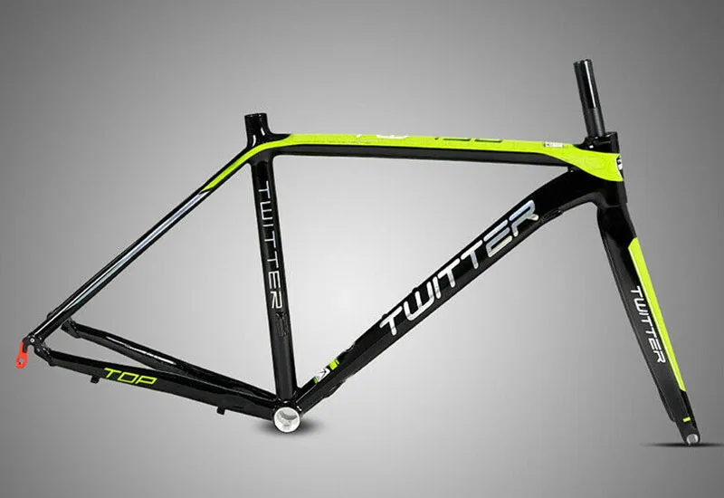 Sale TWITTER Road Bike Frame 700C 46cm 48cm 50cm 52cm Aluminum Alloy Frameset Straight Tube Carbon Fiber Rigid Fork 130mm Ultralight 2 Sale TWITTER Road Bike Frame 700C 46cm 48cm 50cm 52cm Aluminum Alloy Frameset Straight Tube Carbon Fiber Rigid Fork 130mm Ultralight 2