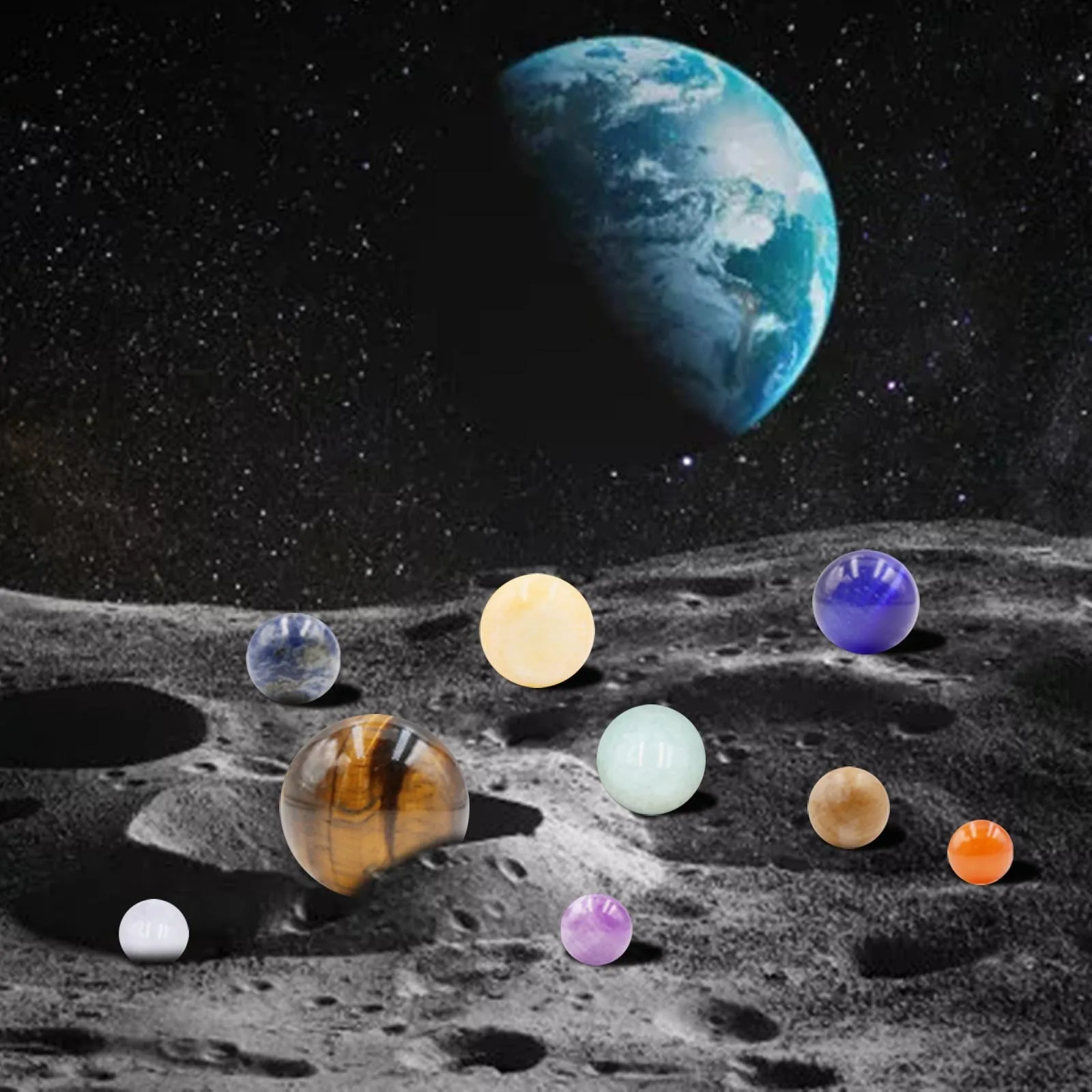 9 planets unique gift box gemstones