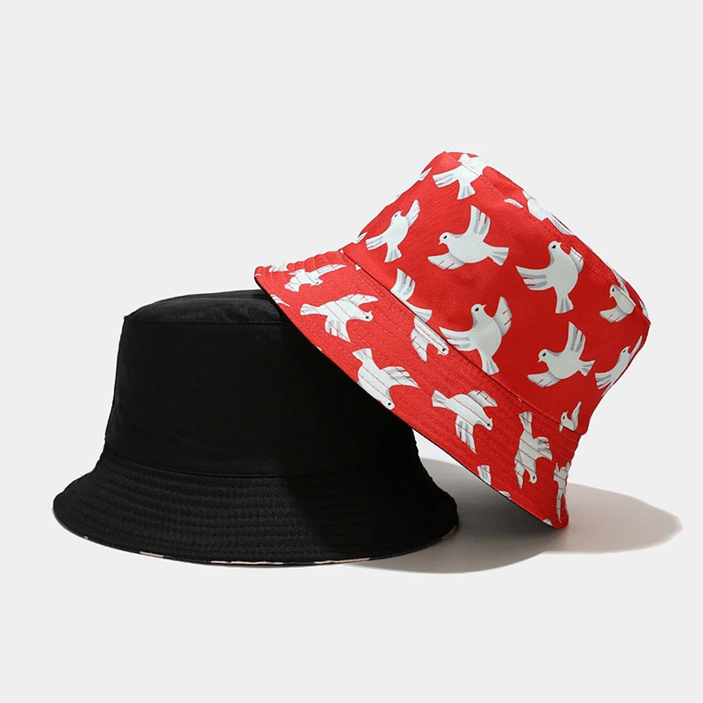 FS Summer Pigeon Print Bucket Hat For 