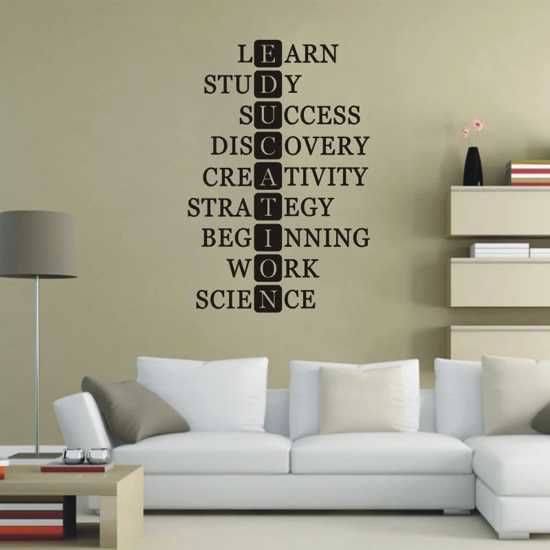 EducationQuoteWallStickerLearningWordsClassroomDecorMotivationStudyLetteringVinyl