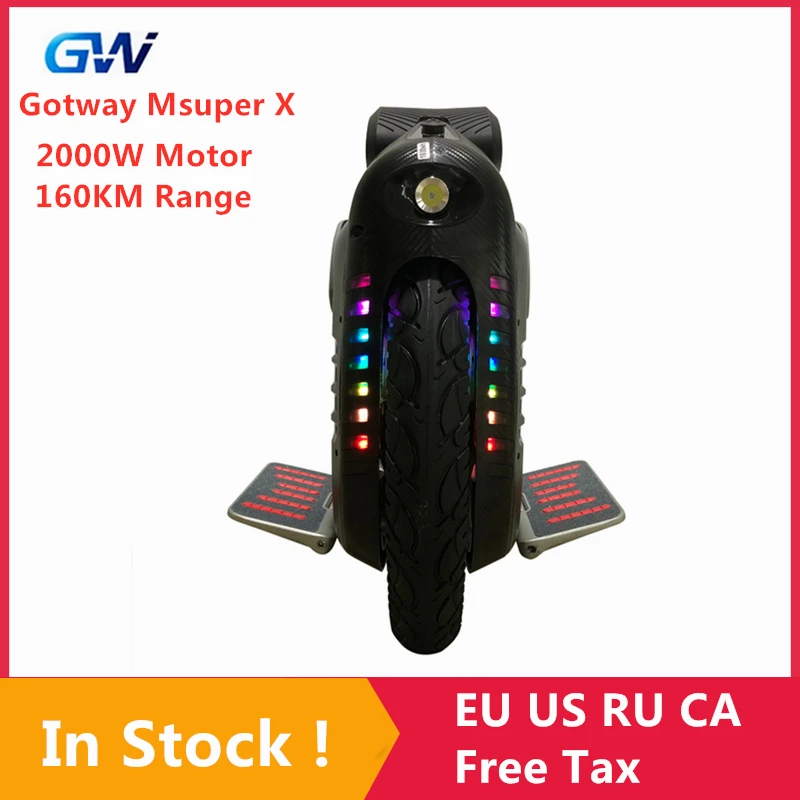 

New Original Gotway Msuper X Unicycle Self Balancing Scooter 2000W Motor 1600WH 160KM Range 19" Tire Skateboard Hoverboard