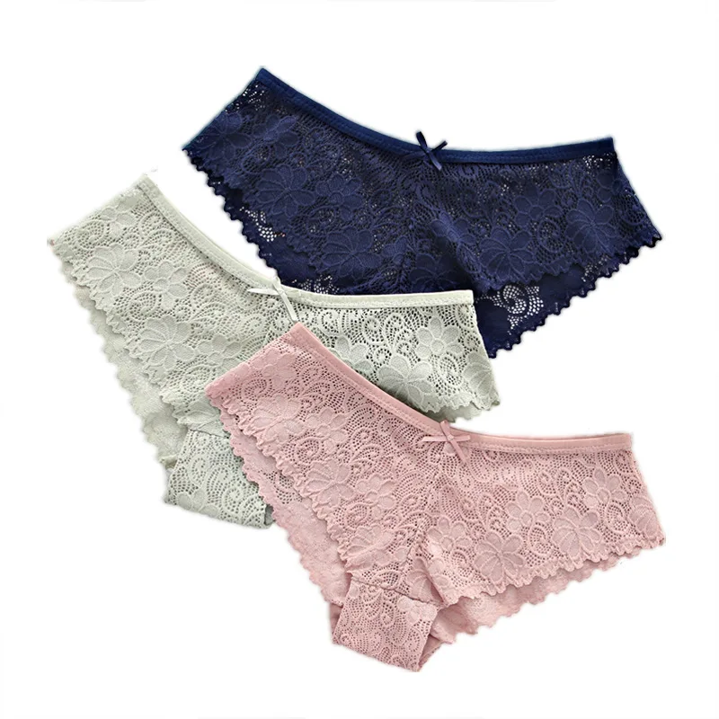 

Fashion lace embroidered panties for women cozy lingerie sexy underwear soft cotton panties low waist cute ladies underpants