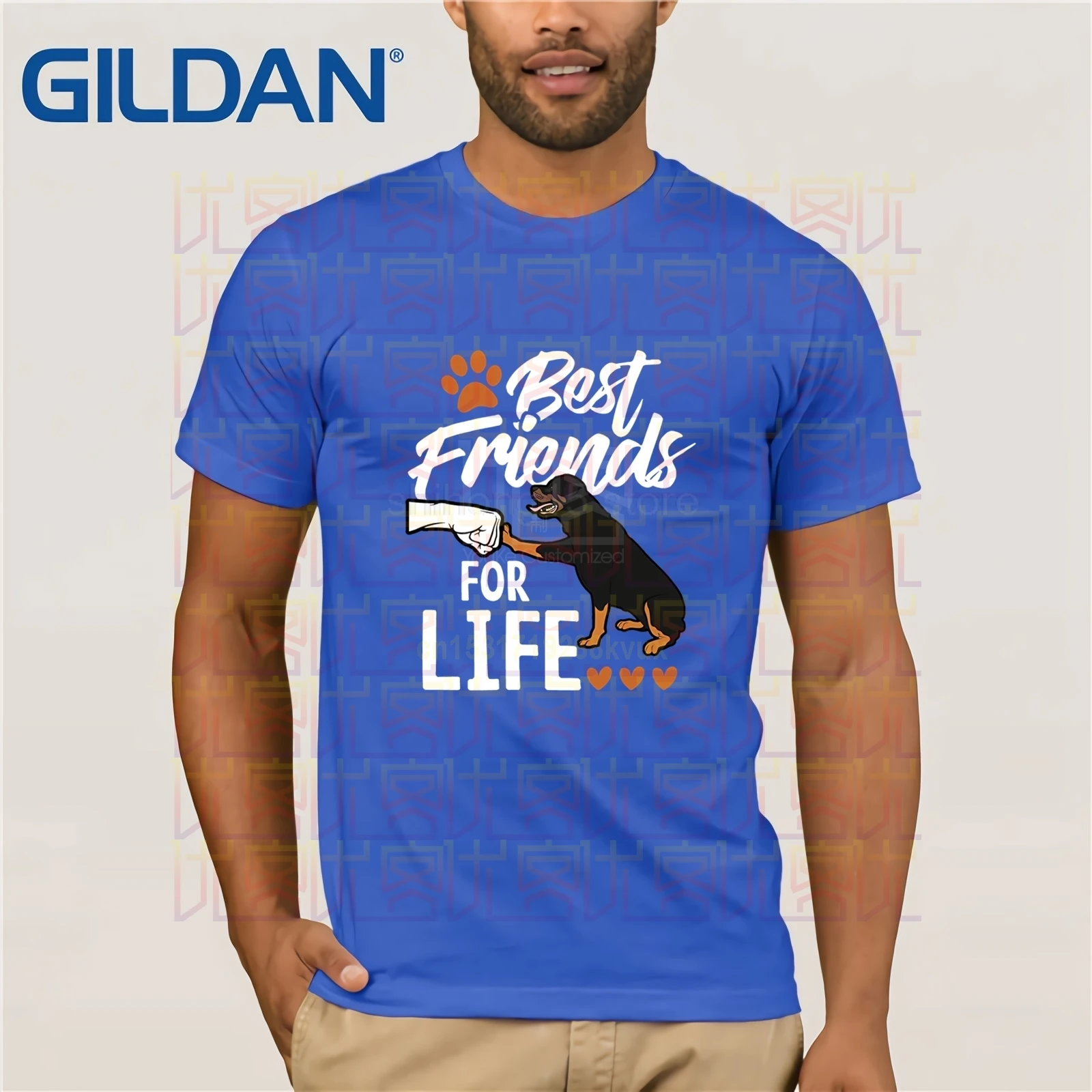 Rottweiler best Friends for life T Shirt funny Dog Breed Tee Funny Tees Cotton Tops Vintage Crew Neck | Мужская одежда