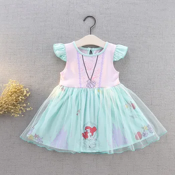 

Disney Kids Dresses for Girls Costume Princess Halloween Christmas Party Cosplay Childrens Clothing 2020 New Pattern Of Mermaid
