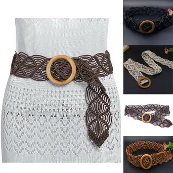 

Best Sale Women belt Fashion Soft Weave Wrap Around Tie Corset Cinch Waist Wide belt Party Dress Decor Waistband Women belt size