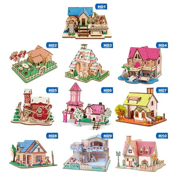 

Cartoon House Assembling Paper 3D DIY Puzzle Castle Model Toy Kid Early Learning Construction Pattern Gift Children House Puzzle