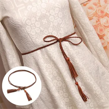 

Knitted Waist Chain Women Long Belts Dress Band Female Knotted Belt Lady Cinturon Mujer Casual Waistband Girls Girdle