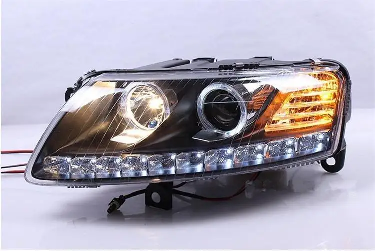 Ходовые части, наружные Neblineros Luces Para, Автомобильные светодиодные фары Drl, автомобильные фары в сборе 05 06 07 08 09 10 11 12 для Audi A6L